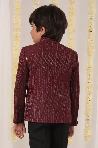 maroon boy bandhgala jacket