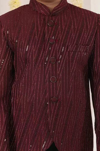 maroon boy bandhgala jacket