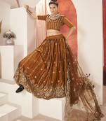 Radiant Mustard Yellow Silk Semi Stitched Lehenga & Unstitch Blouse with Dupatta