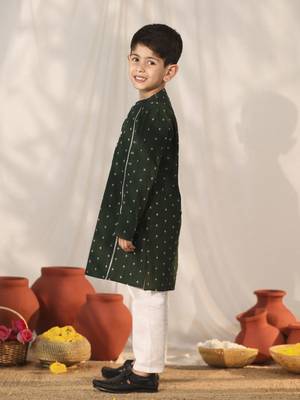 bottle green kurta pyjama set 2