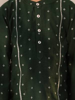 bottle green kurta pyjama set 4