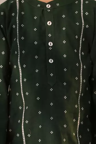 bottle green kurta pyjama set