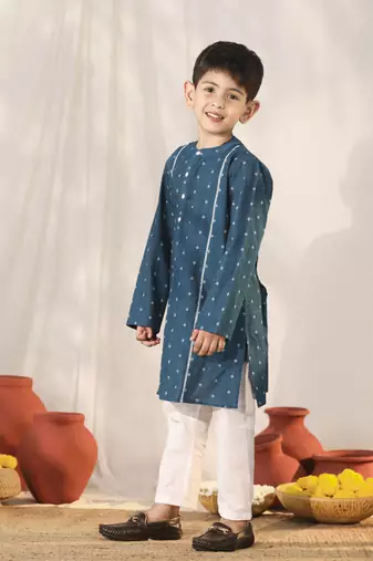 turquoise kurta pyjama set