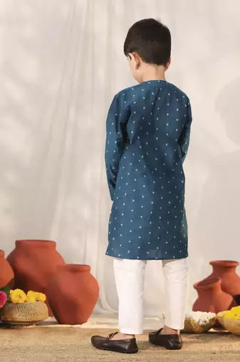 turquoise kurta pyjama set