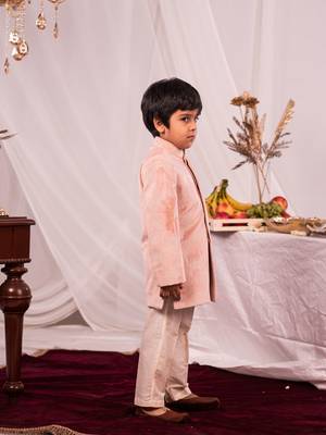 peach and cream sherwani set 2