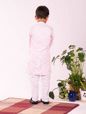pink and white kurta and pyjama set 3