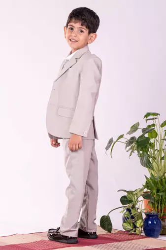 white and gray shirt blazer waist coat and pant