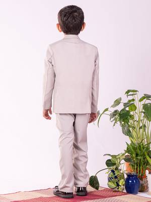 white and gray shirt blazer waist coat and pant 3