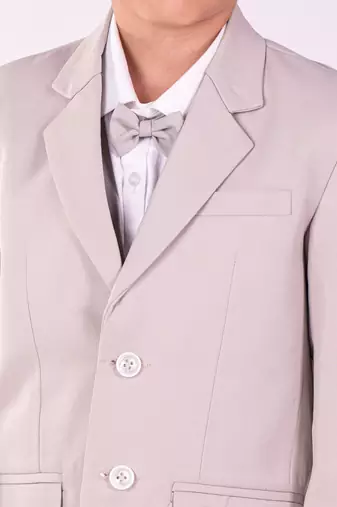 white and gray shirt blazer waist coat and pant