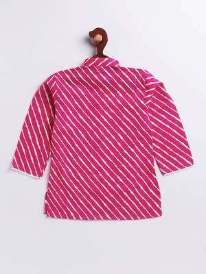  infantpink and white cotton kurta and pyjama set 4
