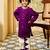 Vastramay infant boys' purple and cream chanderi kurta and dhoti set