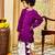 Vastramay infant boys' purple and cream chanderi kurta and dhoti set