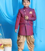 purple and rose gold sherwani set