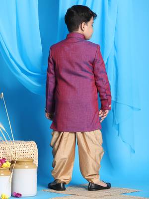 purple and rose gold sherwani set 3