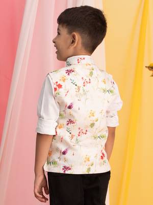 multi color cream base nehru jacket 3