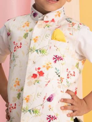 multi color cream base nehru jacket 4