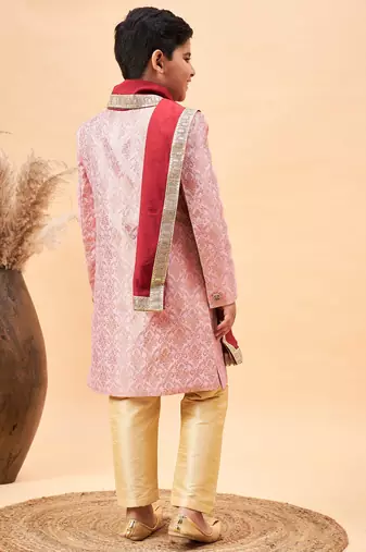 Vastramay boys' pink sherwani set