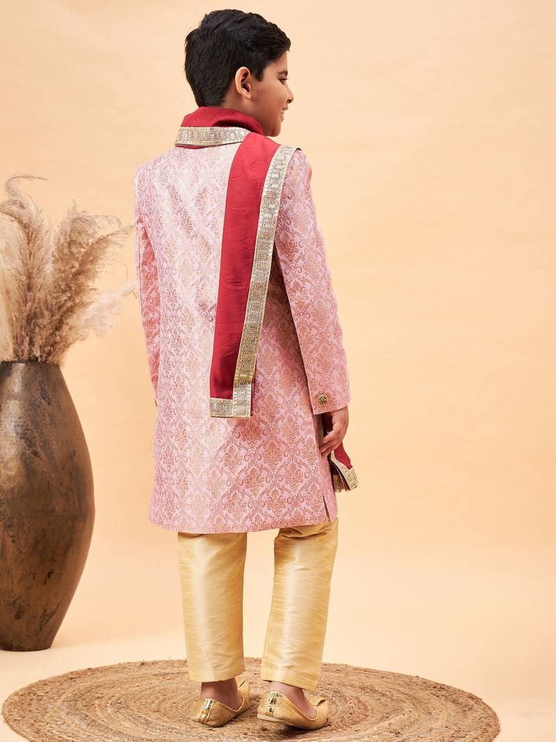 Vastramay boys' pink sherwani set