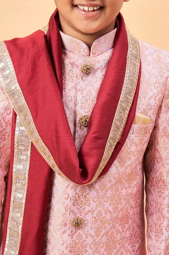 Vastramay boys' pink sherwani set