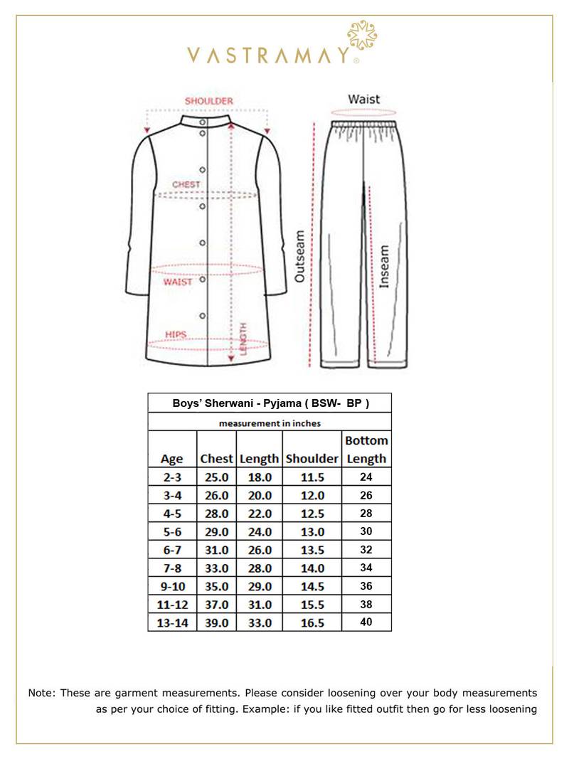 Vastramay boys' pink sherwani set