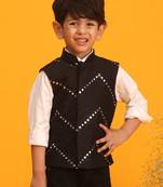 Vastramay boys' black nehru jacket