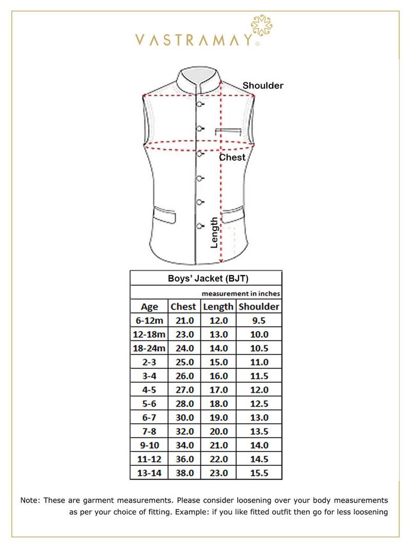 Vastramay boys' black nehru jacket