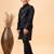 Vastramay boys' black jacket, kurta and pyjama set