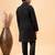 Vastramay boys' black jacket, kurta and pyjama set