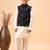 Vastramay boys' cream and black jacket, kurta and pyjama set