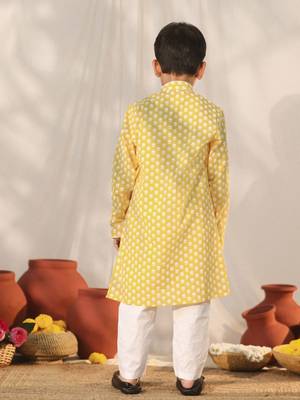  boys' yellow kurta pyjama set 3