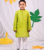 green and white kurta pyjama set