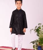 black kurta and pyjama set