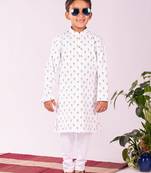 boys' white kurta pyjama set