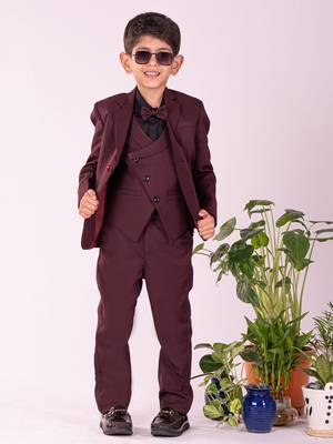 black and maroon shirt blazer waist coat and pant 1