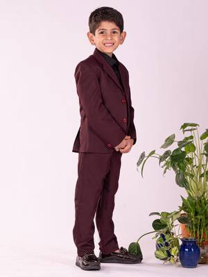 black and maroon shirt blazer waist coat and pant 2