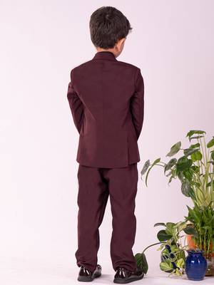 black and maroon shirt blazer waist coat and pant 3
