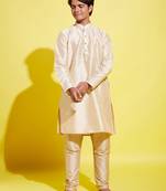  gold silk blend kurta pyjama set