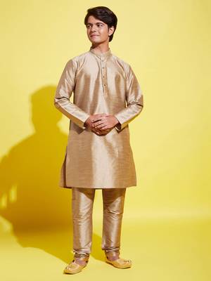  rose gold silk blend kurta pyjama set 1