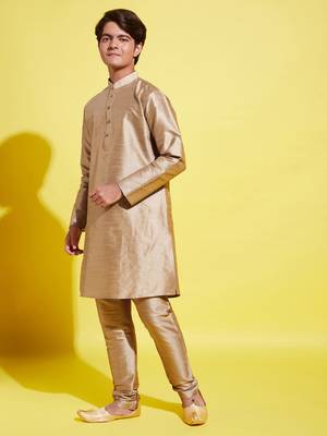  rose gold silk blend kurta pyjama set 2