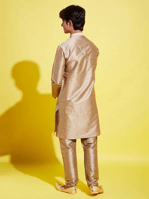  rose gold silk blend kurta pyjama set 3