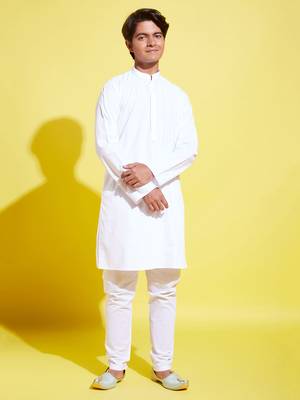  white pure cotton kurta pyjama set 1