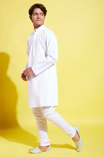  white pure cotton kurta pyjama set