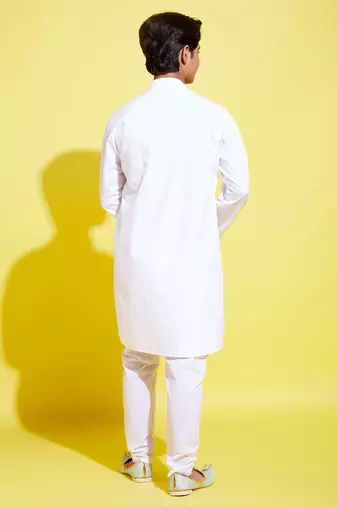  white pure cotton kurta pyjama set