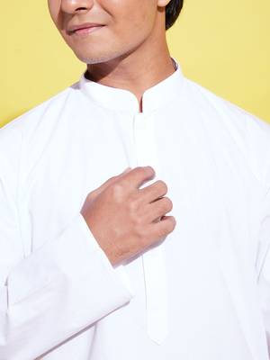  white pure cotton kurta pyjama set 4