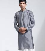  gray silk blend kurta