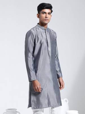  gray silk blend kurta 2