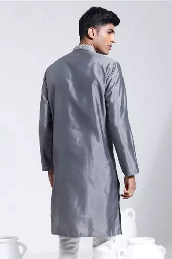  gray silk blend kurta