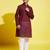 Vastramay yuva boys' garnet maroon and white pure cotton kurta pyjama set