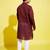 Vastramay yuva boys' garnet maroon and white pure cotton kurta pyjama set