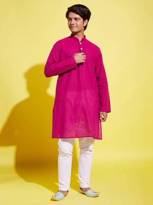  purple and white pure cotton kurta pyjama set 1